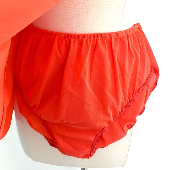 Vintage 60’s Sears mod orange cream lace chemise slip nightie & panties set - Picture 5 of 11